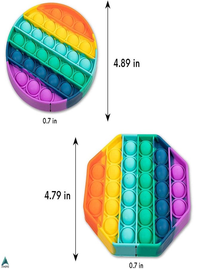 AIMERS 2 pcs Push Pop Bubble Sensory Fidget Toy, Pop It Fidget Toy, Push Pop Pop Bubble Sensory Fidget Toy Last One Lost Stress Reliever Autism Octagon Toy Anti-Anxiety Toys - Image 4